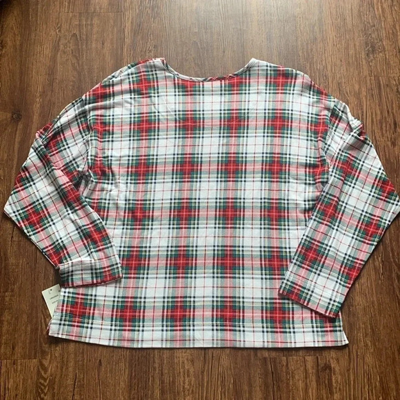 Ralph Lauren Plaid Long Sleeve Knit Top with Pants Pajamas Set 1X NWT - Picture 6 of 9